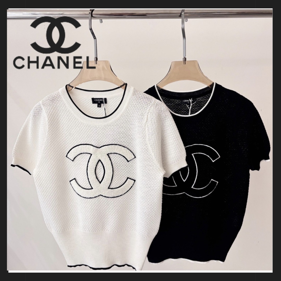【カジュアルコーデに＊】CHANEL トップス ホワイト/ブラック