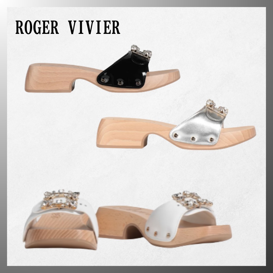 Roger Vivier◆ Viv' Clogs レザー クリスタル ミュール