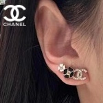 《幸運を招く四つ葉のクローバー》CHANEL ピアス キラキラロゴ