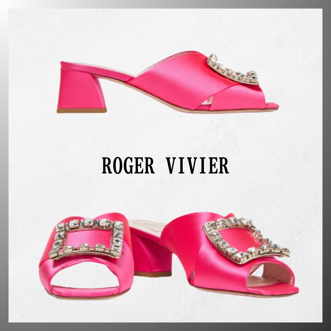 Roger Vivier◆ Tres Vivier サテン ミュール クリスタル