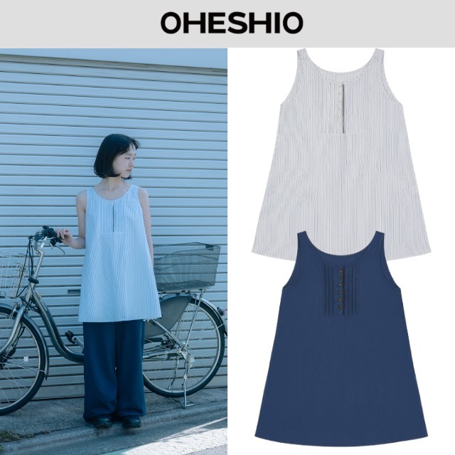 【Oheshio】 PINTUCK LAYERED MINI DRESS