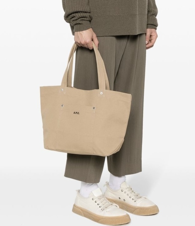 A.P.C トートバッグ デニム キャンバス ベージュ Thais