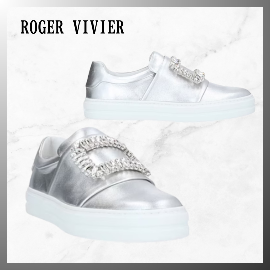 Roger Vivier◆ メタリック クリスタル レザー スニーカー
