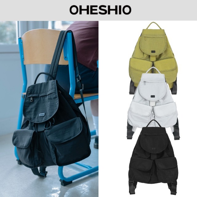 【Oheshio】 TWO POCKET BACKPACK, 3色