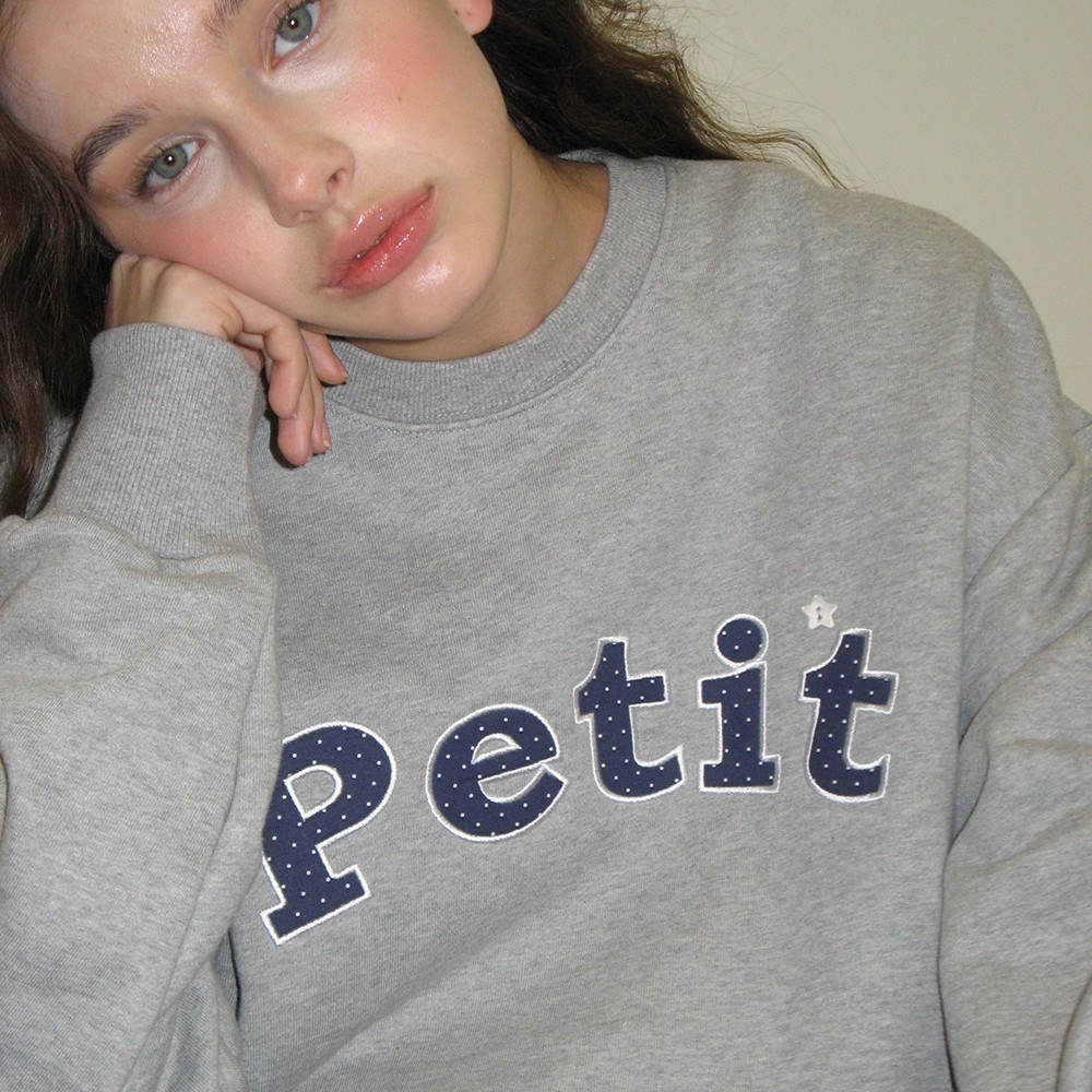 セットアップ RONRON STAR BUTTON PETIT APPLIQUE SWEATSHIRTS GREY
