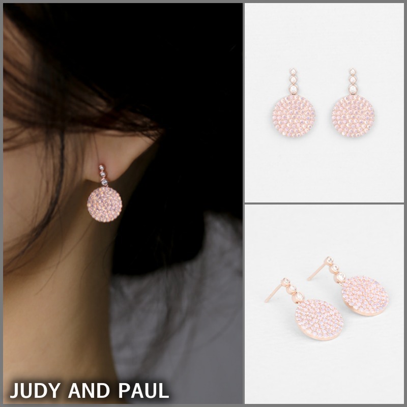 ★JUDY AND PAUL★ アミ トリプルクリスタル ピンクピアス