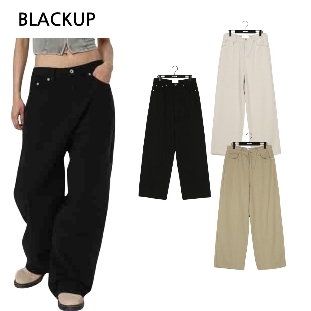 ★BLACKUP★ mirror wide cotton pants【送料0/関税0】