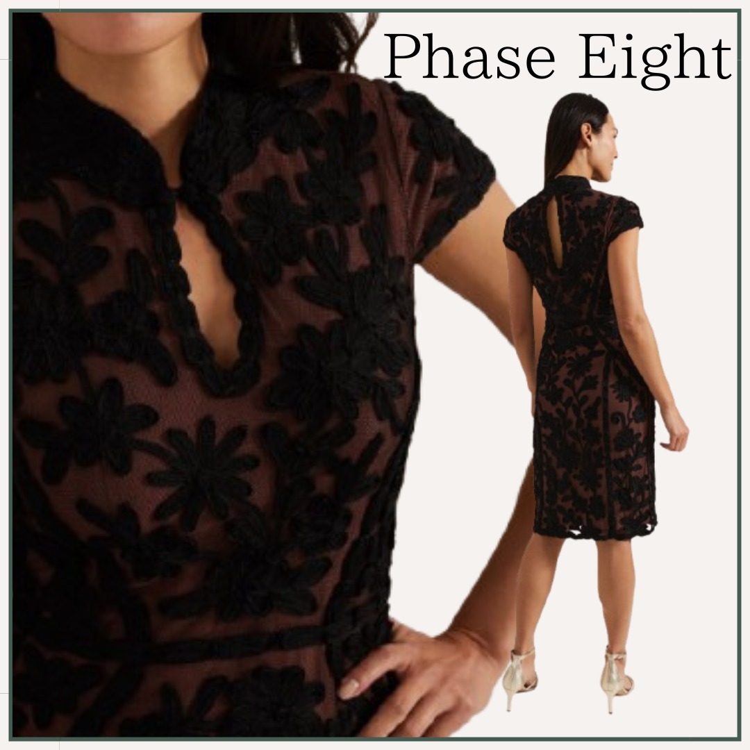 【大人気】Phase Eight / edithテープワーク ミディドレス