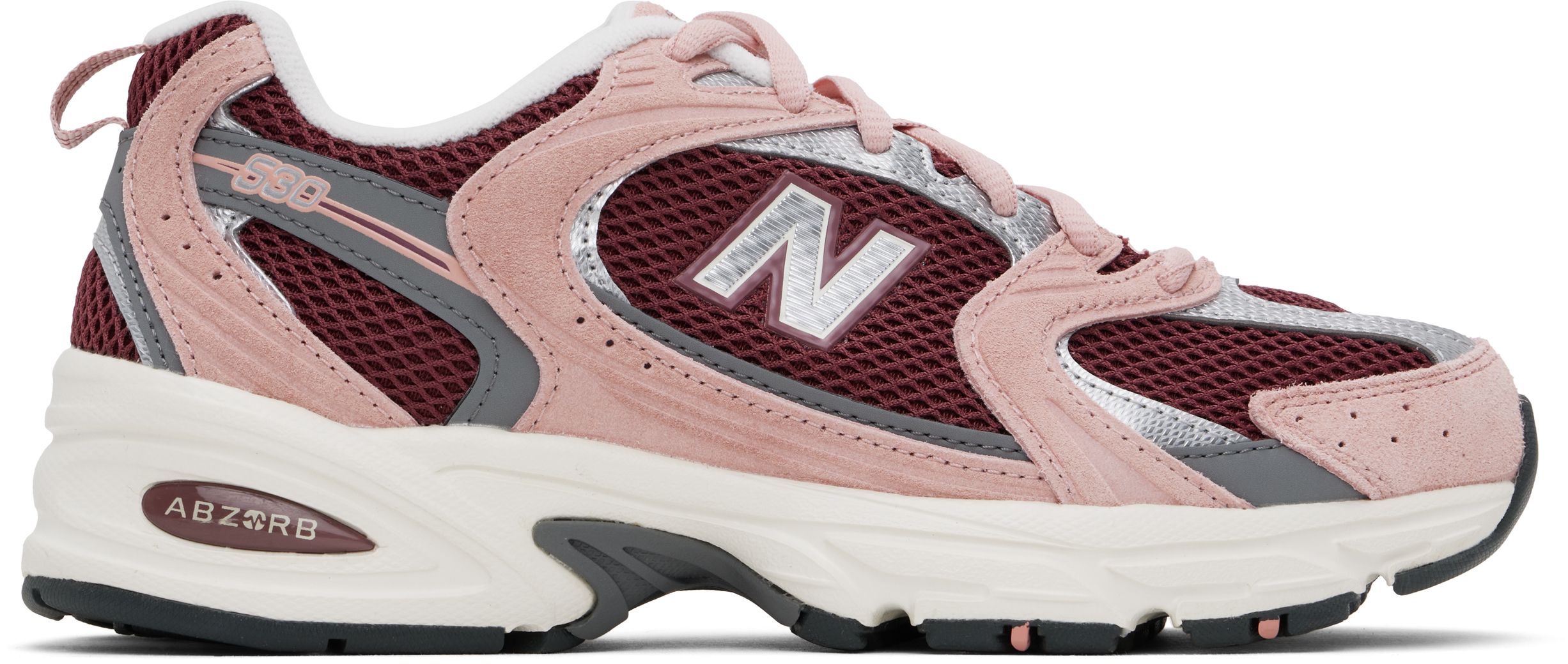 【関税込み】New Balance バーガンディ＆ピンク 530 スニーカー