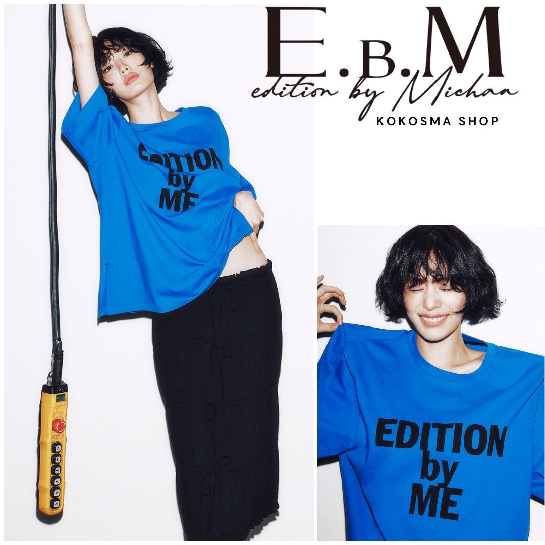 E.B.M[イービーエム] Overfit lettering t-shirt