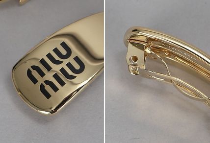 《MIU MIU》 ロゴ エナメル メタル ヘアクリップ