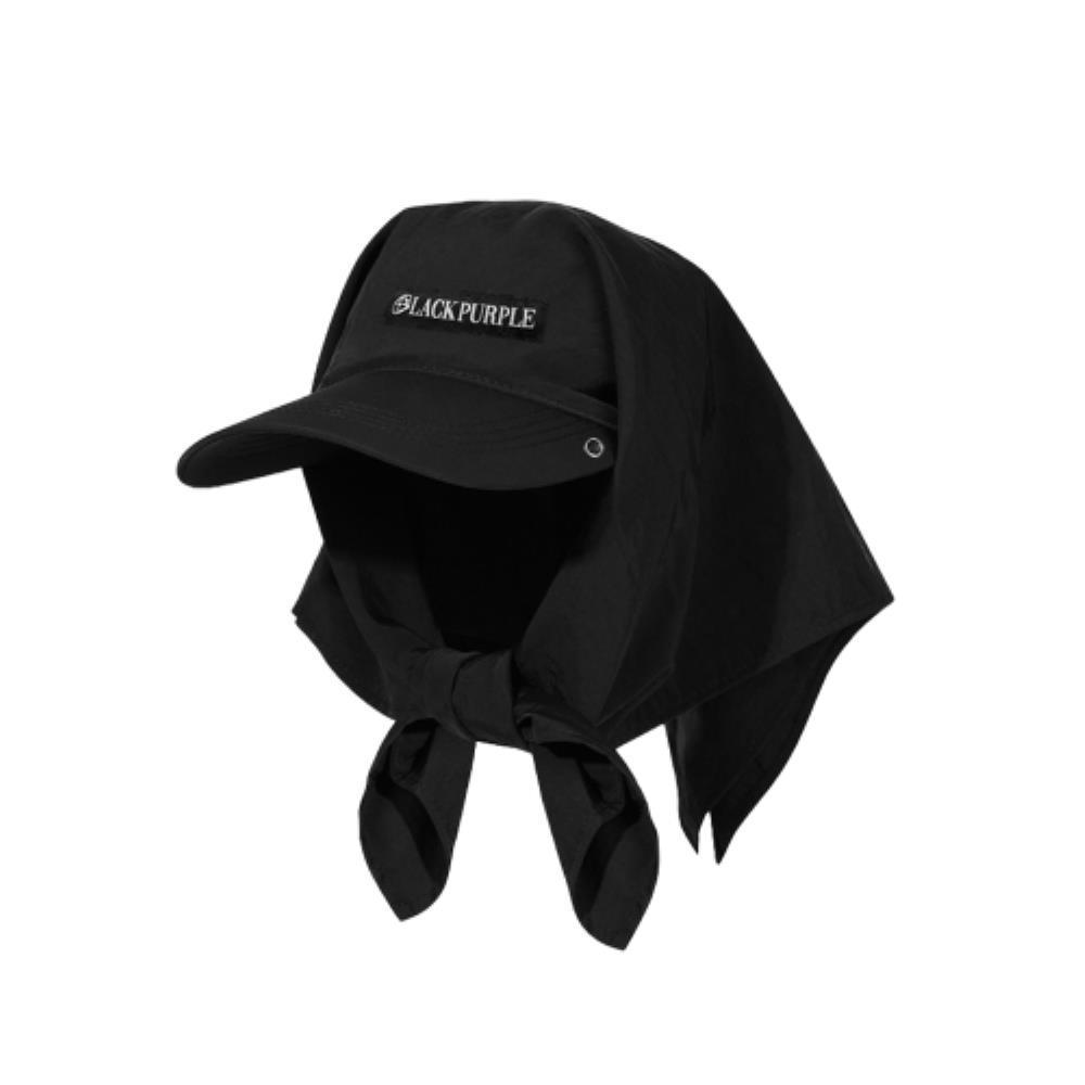 ★BLACKPURPLE★ Hooded Shade Bandana CapBLACK BP25SSCAP03_BK