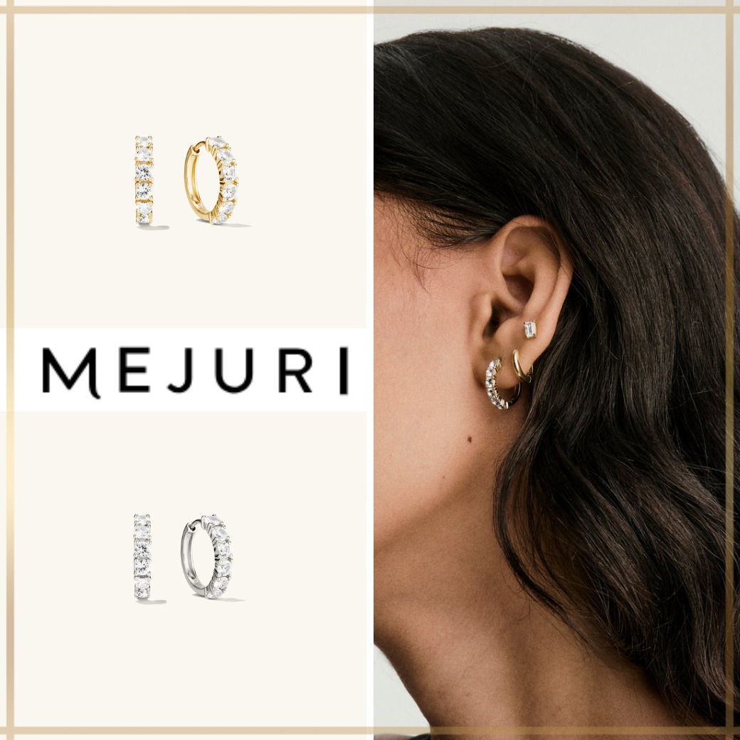《 MEJURI 》Lab Grown Sapphire Small Hoops＊スモールピアス