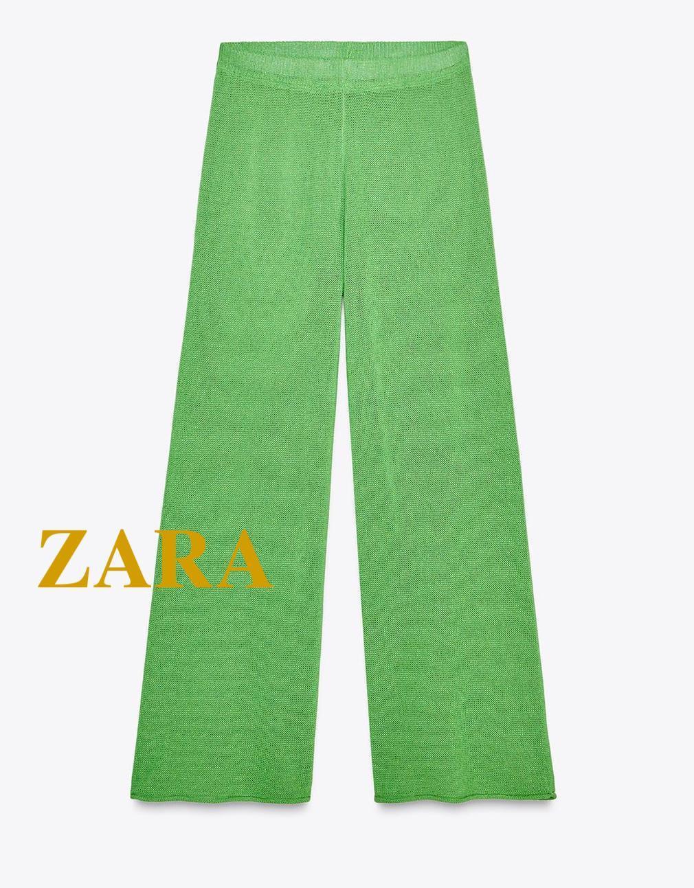 ☆ドイツ発*ZARA*新作*ワイドレッグニットパンツ/GREEN☆