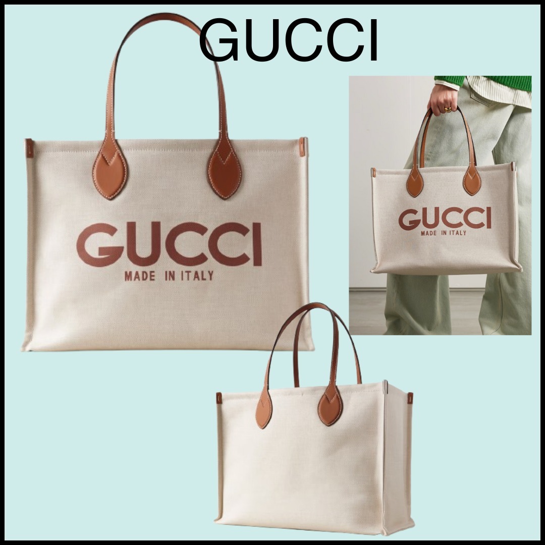 【GUCCI】キャンバス リバーシブル トートバッグ ロゴ