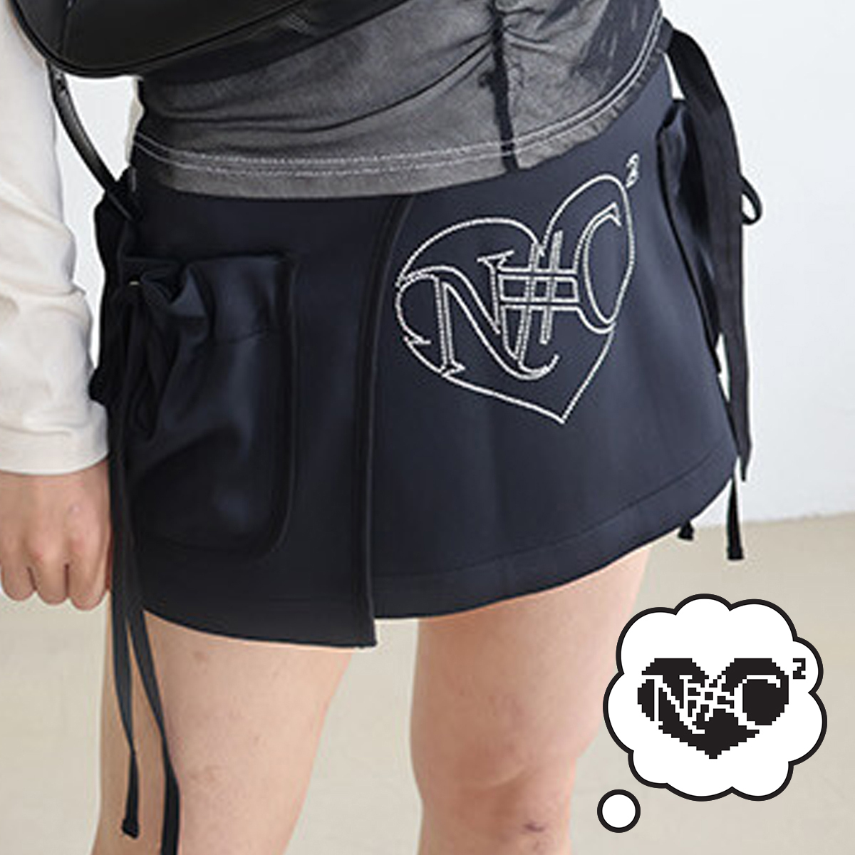 ★NOFFICIALNOFFICE★TWINKLE LOGO CARGO WRAP SKIRT★正規品
