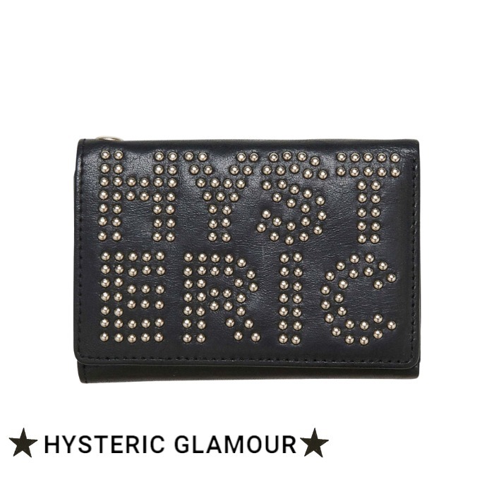 【HYSTERIC GLAMOUR】ロゴスタッズ 三つ折りウォレット