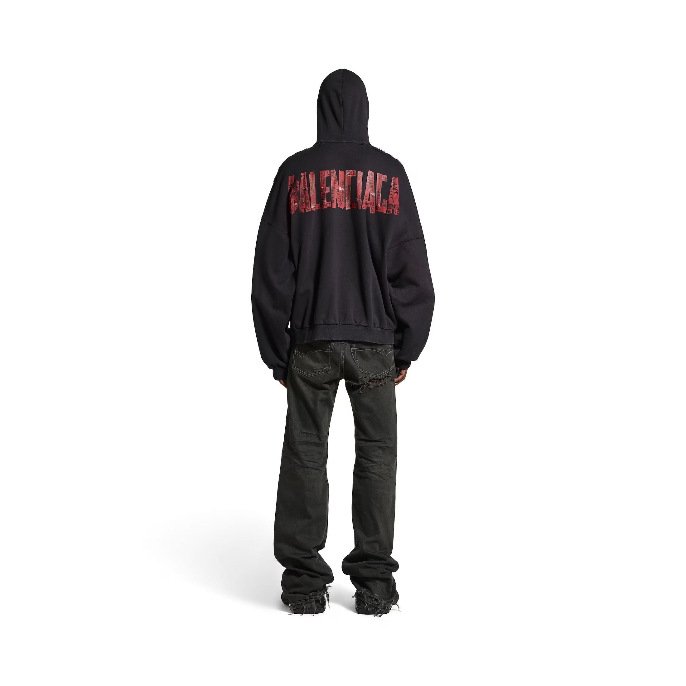 25AW BALENCIAGA SECURITY TAPE ジップ ロゴ フード ジャケット BALENCIAGA】SECURITY TAPE LOGO ラージ ジップアップ HOODIE