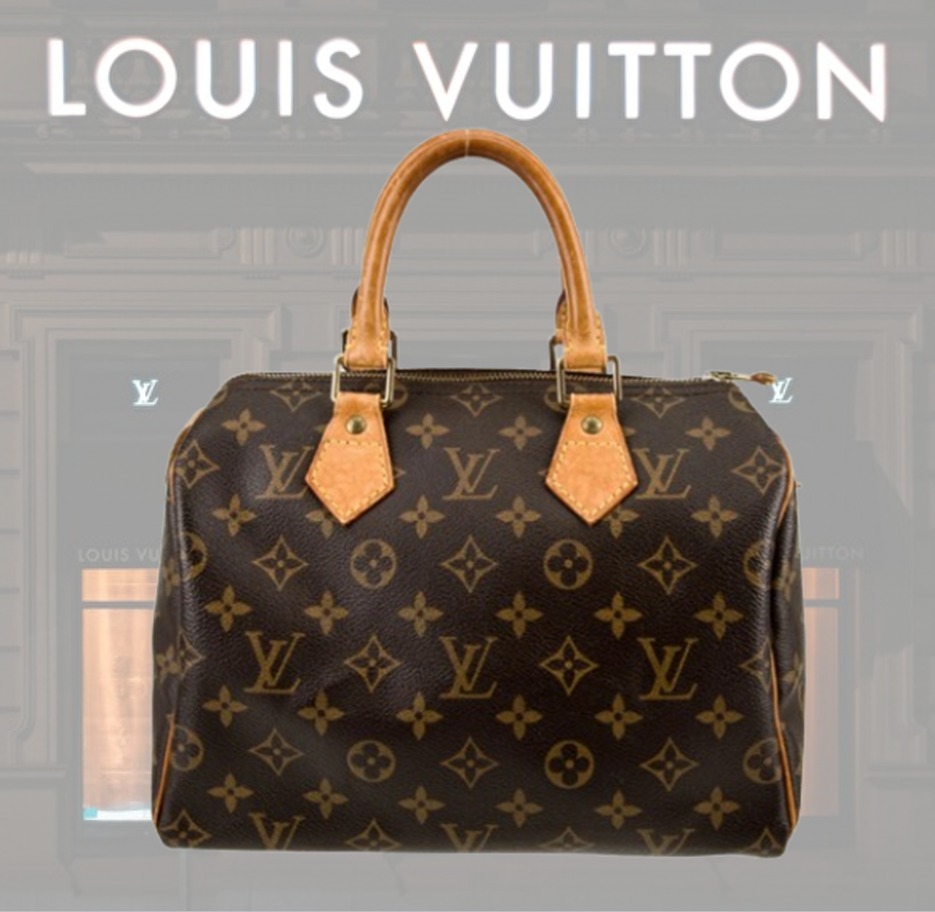 【希少】 LOUIS VUITTON LV Monogram Speedy 25 Vintage レザー