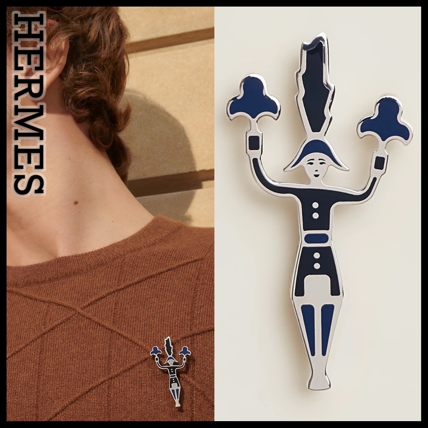 ユニセックス【HERMES】Artificier 花火師 ブローチ ユニーク