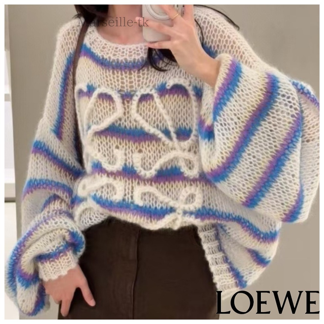 リアル LOEWE ロエベ アナグラム セーター モヘア ニット S359Y14KGU トップス