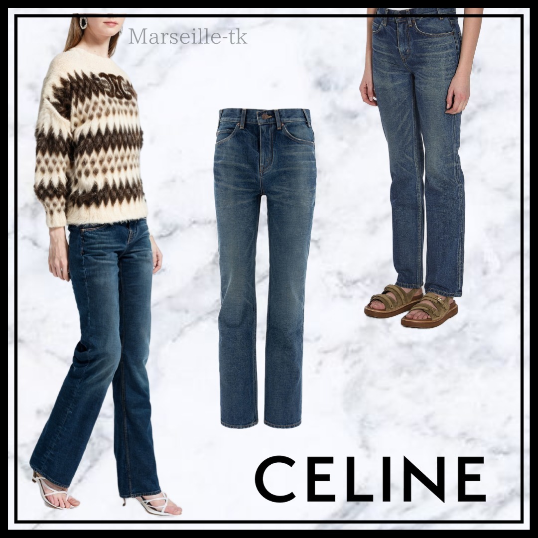デニム・ジーパン CELINE FRANCOISE JEANS IN DARK UNION WASH DENIM 2N48A930F
