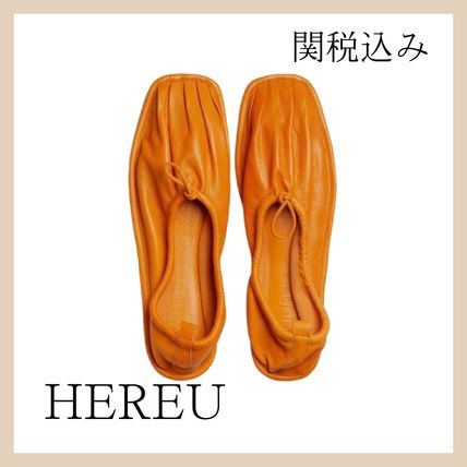 スクエアトゥ HEREU(ヘリュー) フラットシューズ(レディース