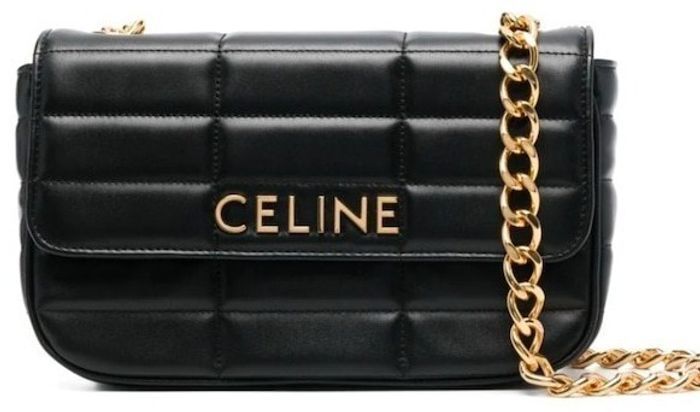 CELINE チェーン ショルダーバッグ マトラッセ ブラック