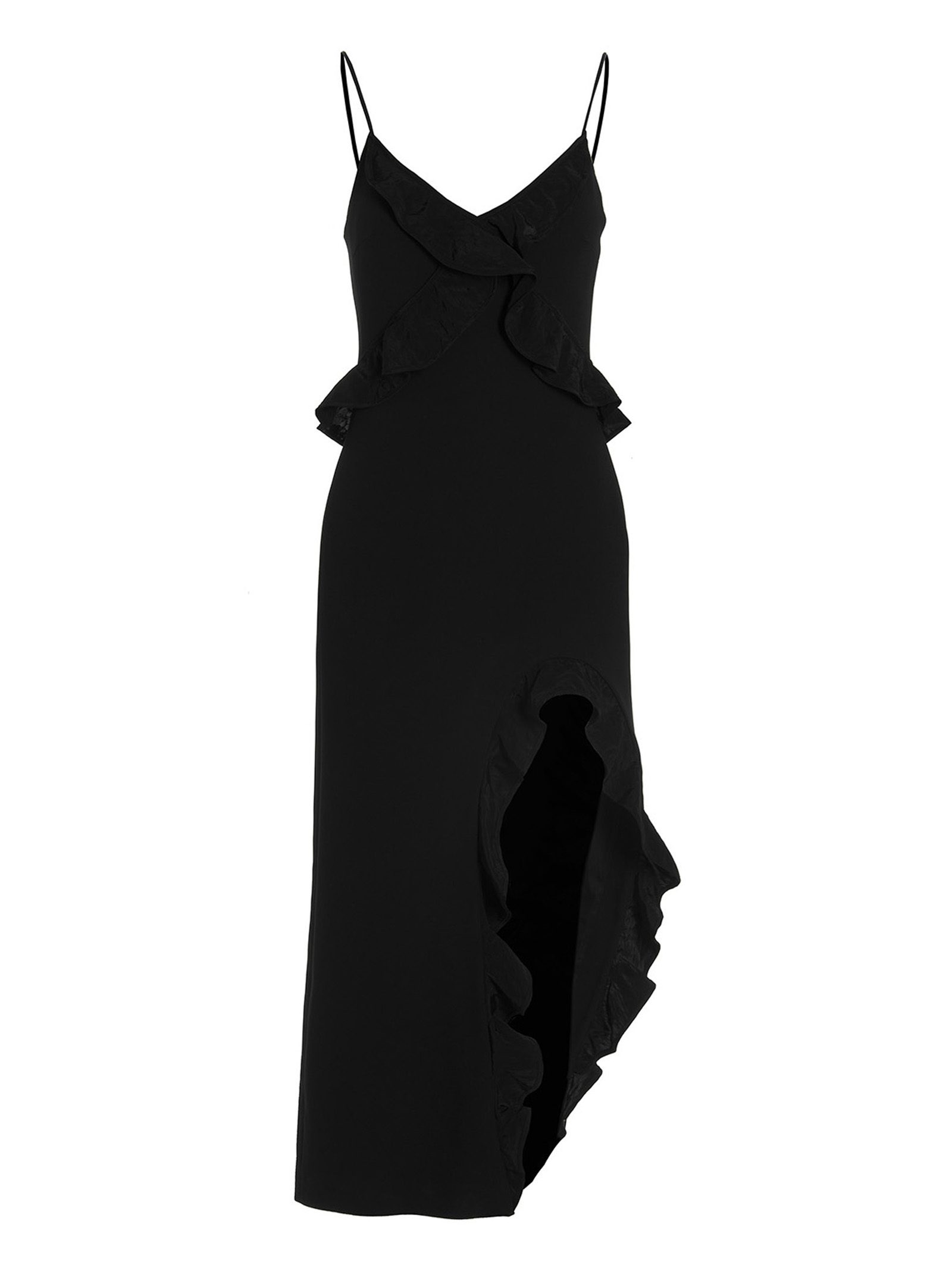 ワンピース DAVID KOMA 'Crossbody & Open Leg Ruffle Detail' dress Black