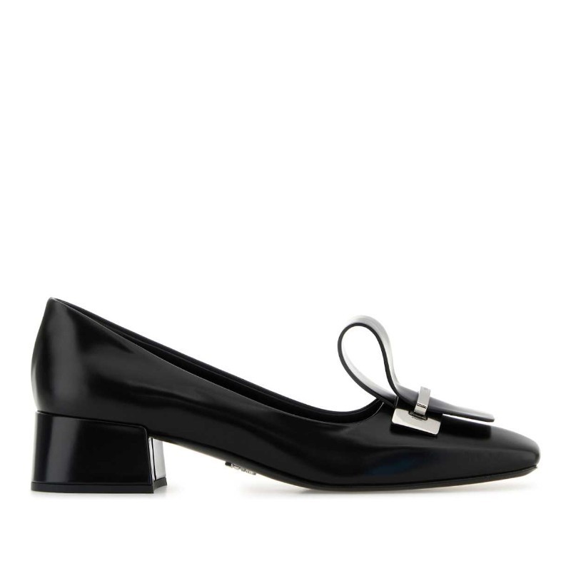 パンプス PRADA FW25 Black leather pumps (1I963NFD035055 F0002)