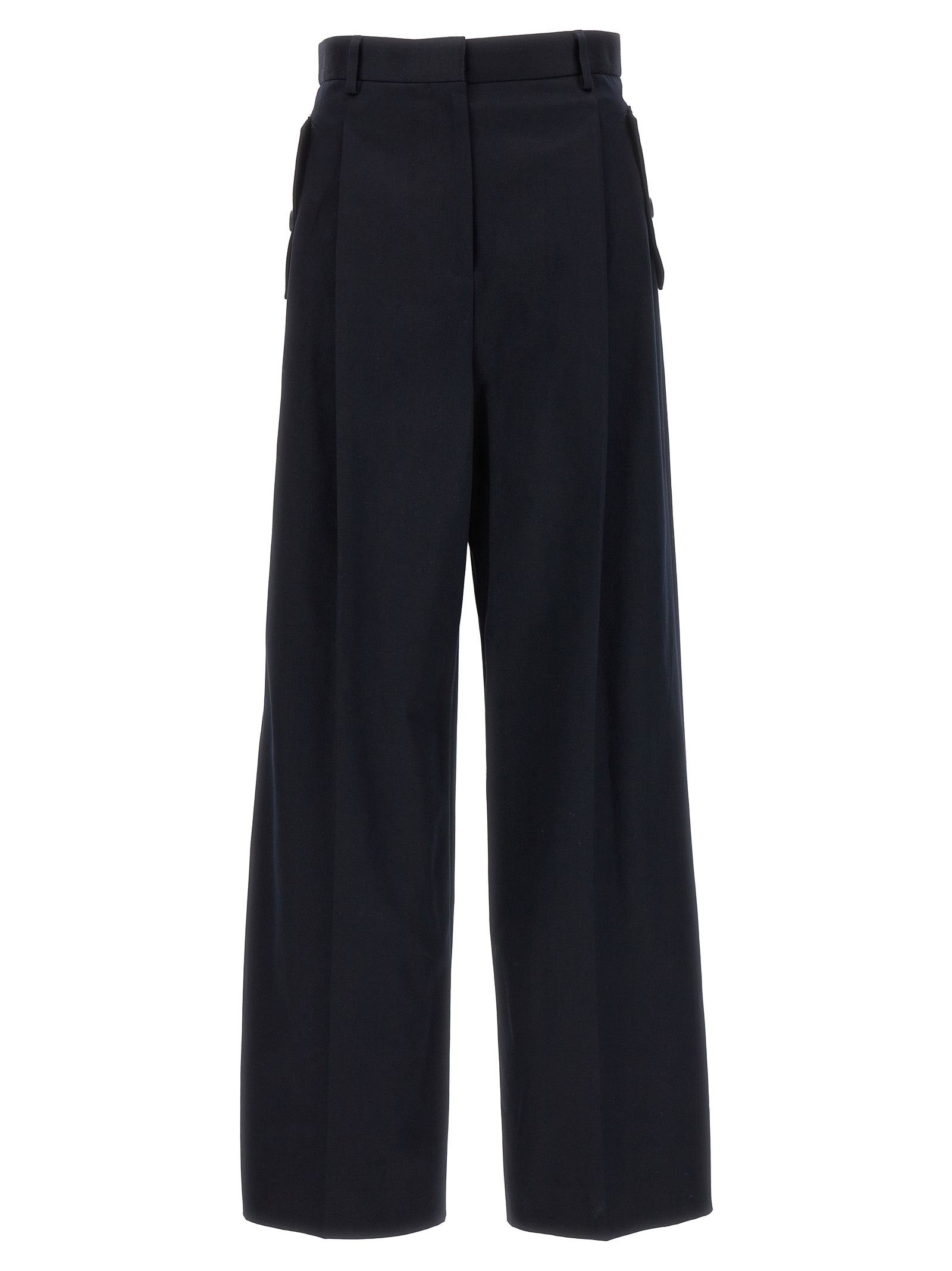 パンツ LANVIN Loose leg front pleat pants Blue