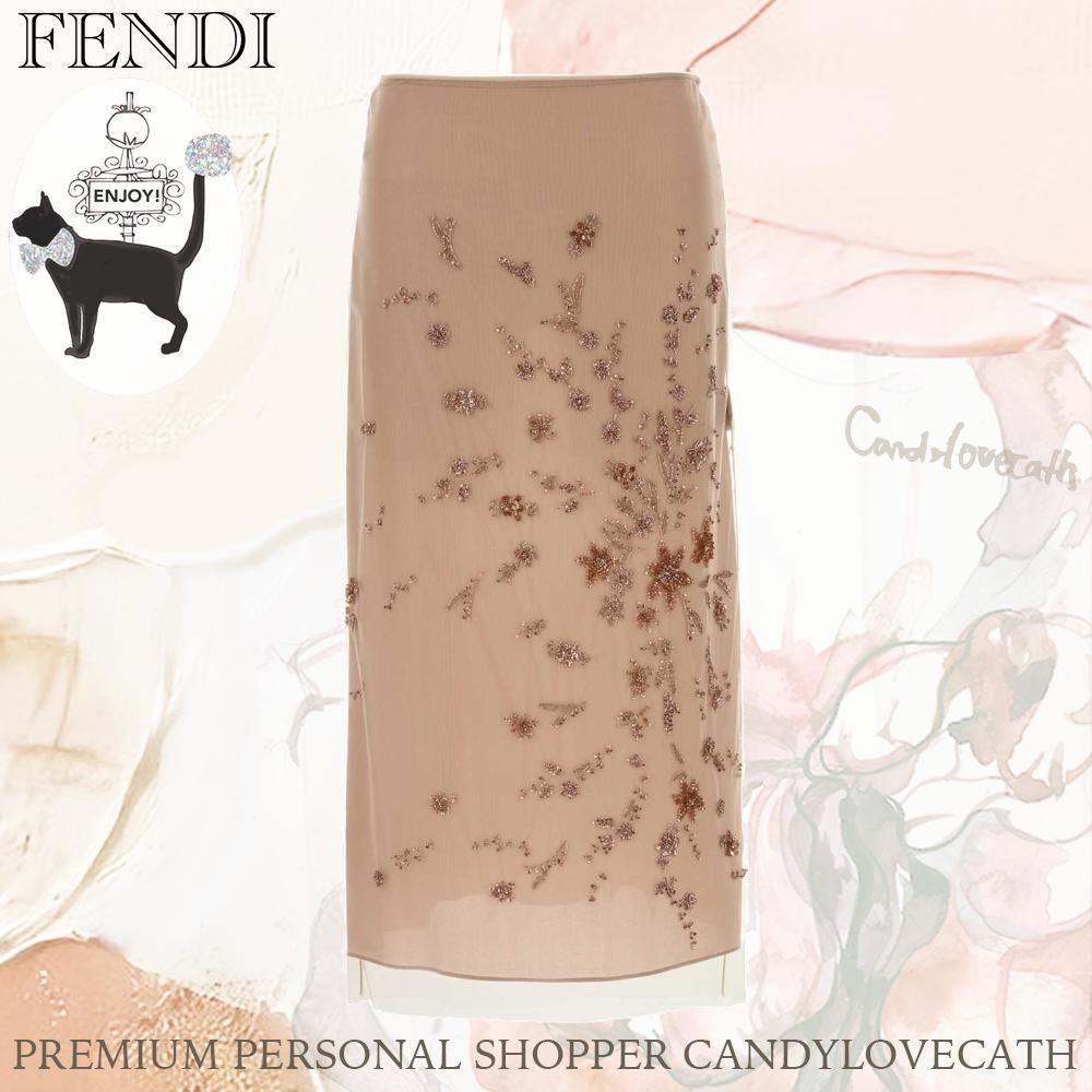 スカート FENDI Antiqued Pink Tulle Skirt