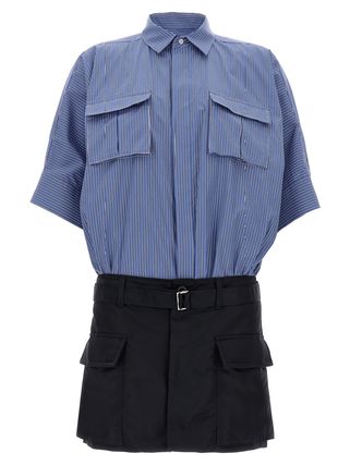 sacai] Poplin Shirt / Fabric Combo Shorts – MaW SAPPORO
