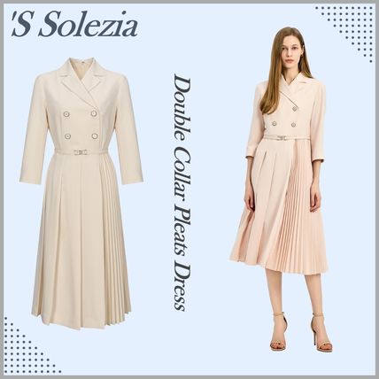 ◆'S SOLEZIA(ソレジア) Aラインベルトディテールドレス ◇´S SOLEZIA(ソレジア) Aラインベルトディテールドレス