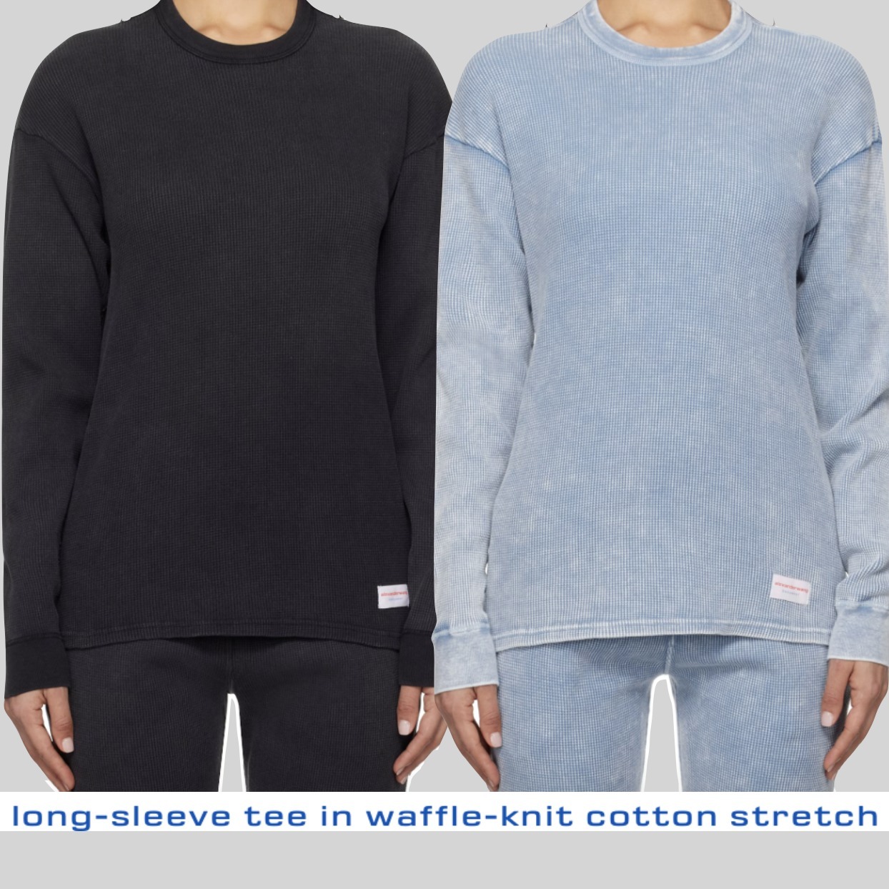 【alexanderwang】ウォッシュ加工 コットン ワッフル リブ ロンT