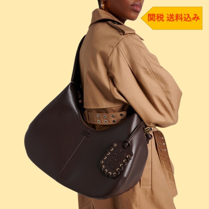 【Ganni】ミディアムレザーショルダーバッグ
