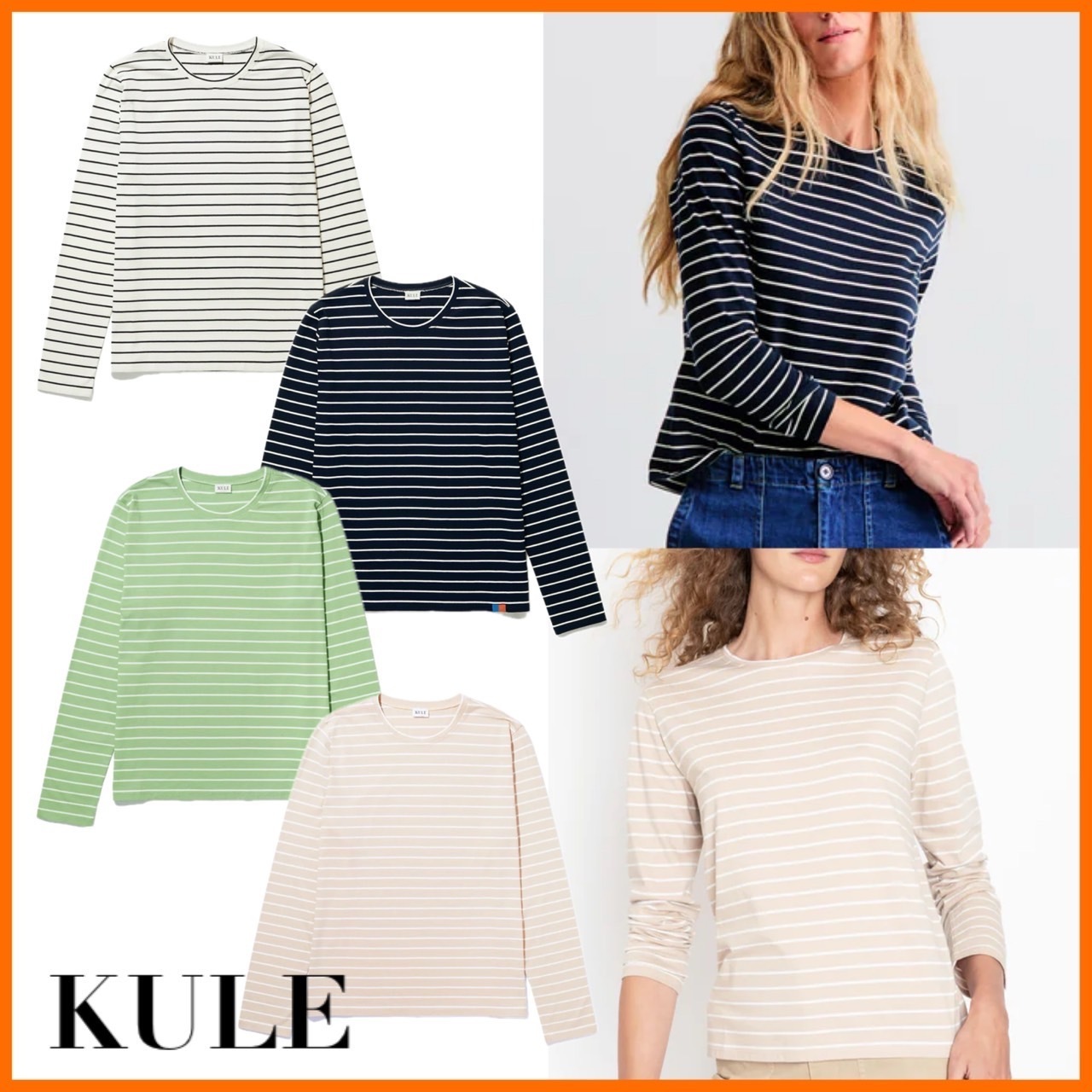 【KULE】The Modern Long ピンストライプ Tシャツ