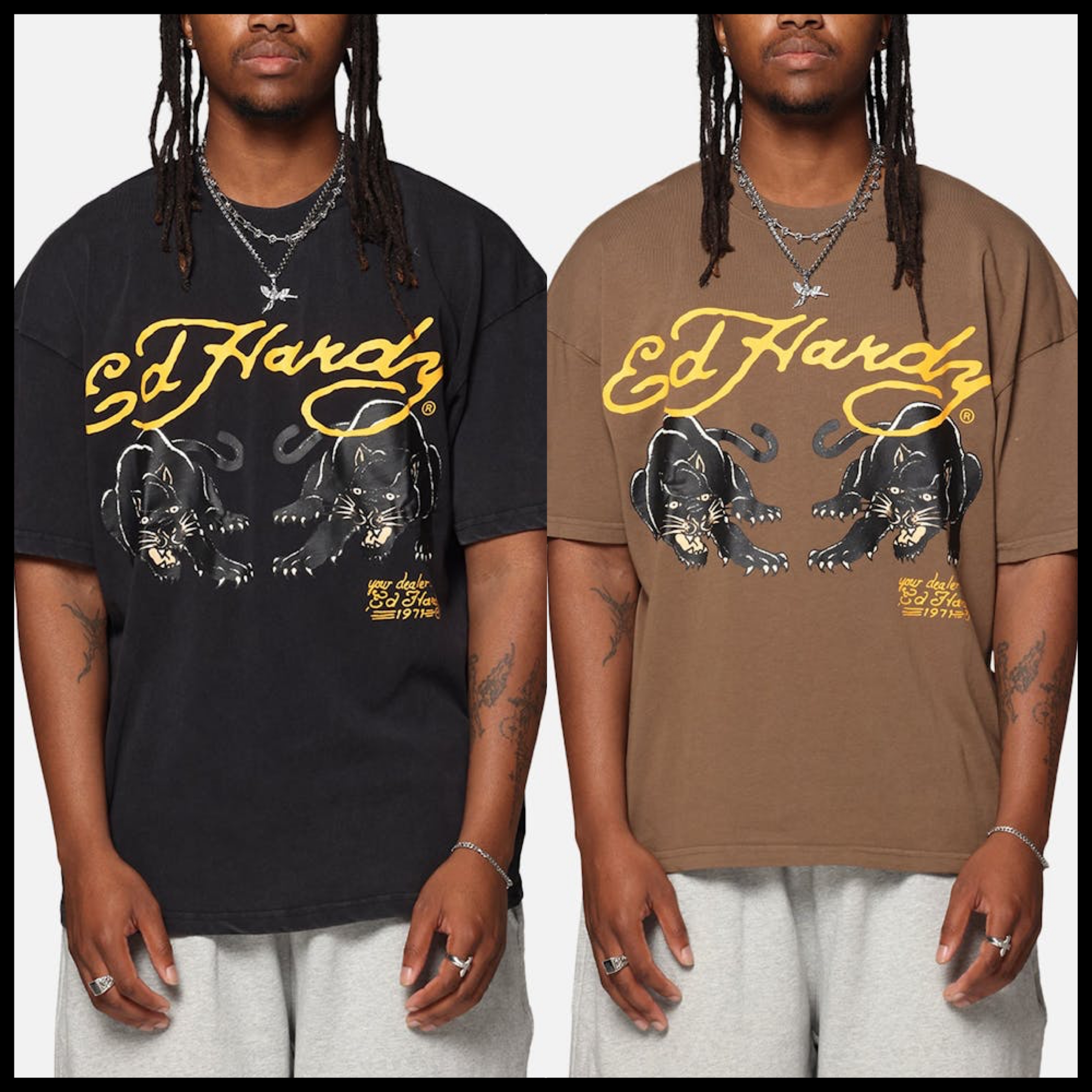 Ed Hardy エドハーディー 半袖 Tシャツ ユニセックス パンサー