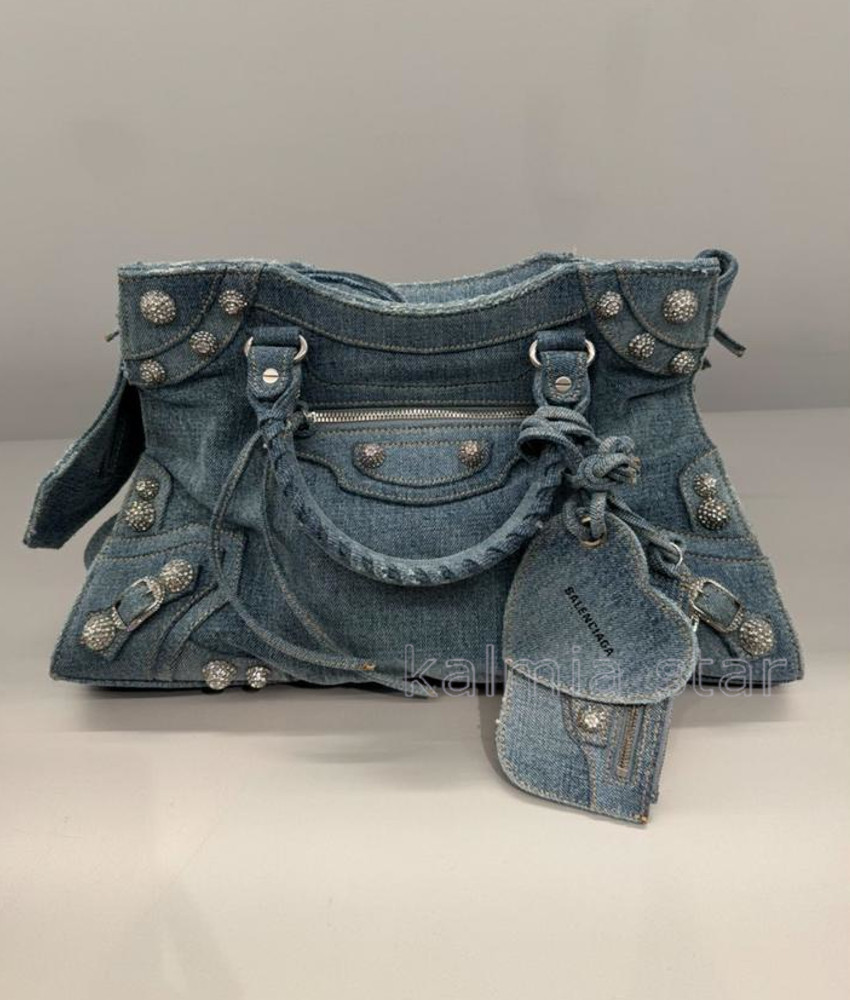 ●送料込●BALENCIAGA●NEO Cagole City デニムハンドバッグ