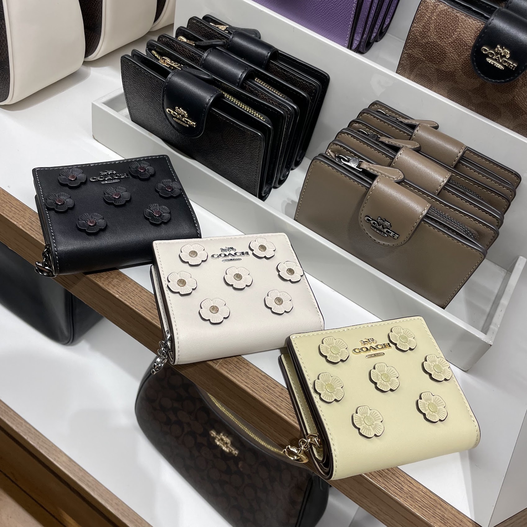 国内即発 COACH フローラル アップリケ 二つ折り財布 CAP16 org.jpg