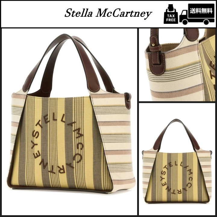 【STELLA MCCARTNEY】ロゴ レタリング ストライプ トートバッグ