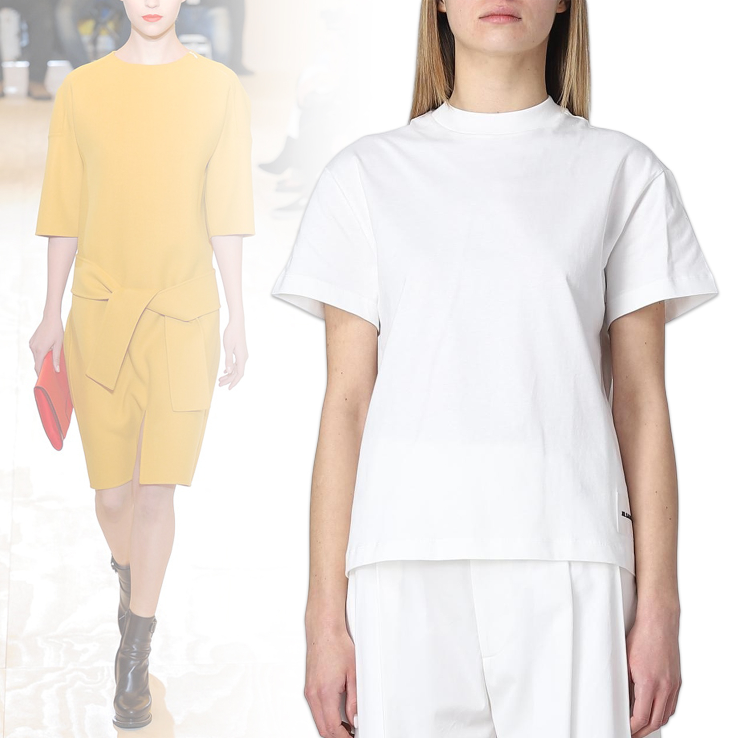 ◆JIL SANDER◆ 3枚組 半袖 コットン Tシャツ ホワイト