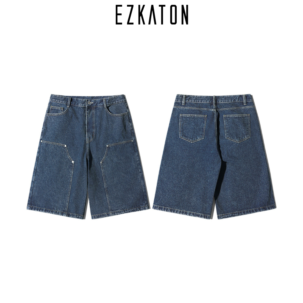 【EZKATON】25SS★ Blue Stone Double Knee Half Pants