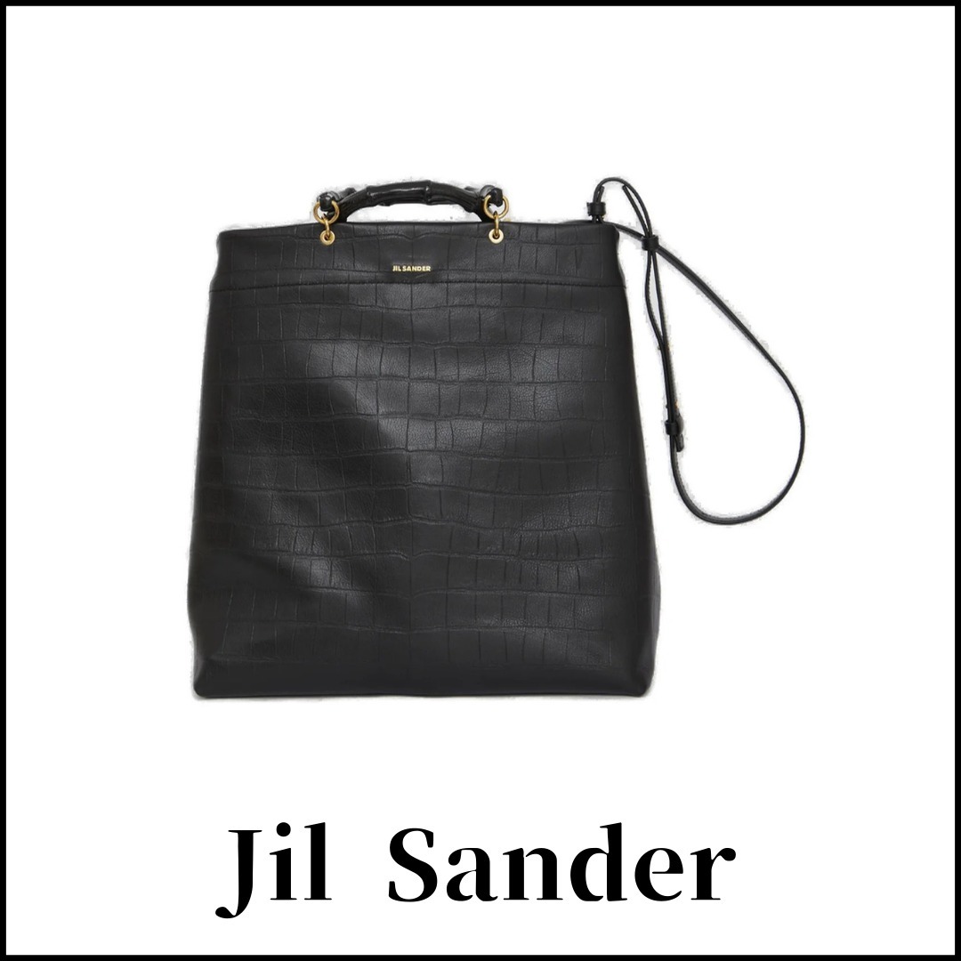 関税込【Jil Sander】エンボス バンブー トートバッグ