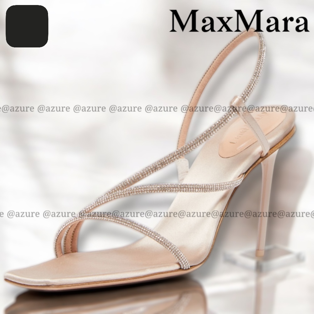 直営♪Max Mara Accessori サテン&クリスタル サンダル STARK