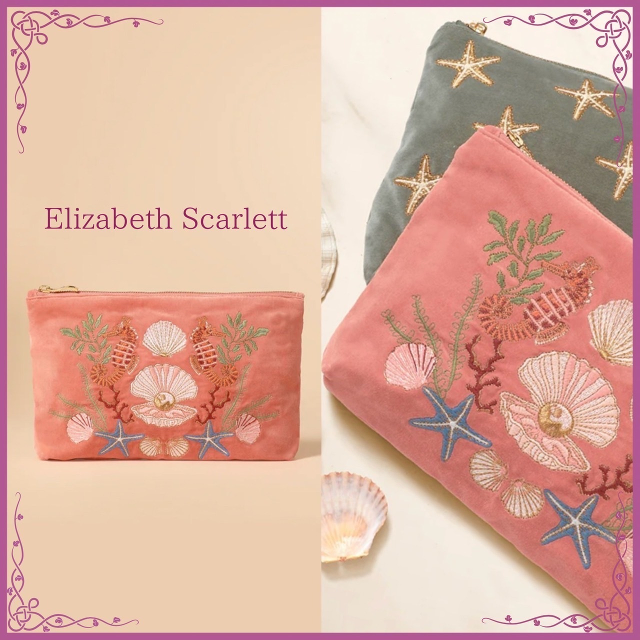 【Elizabeth Scarlett】x Nobody’s Child ピンクシェルポーチ