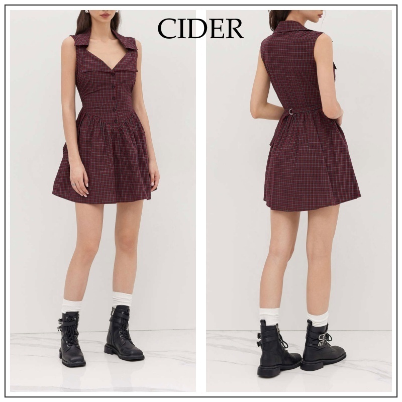 Cider◆タータンチェック ベルト付き ミニワンピース【送料込】