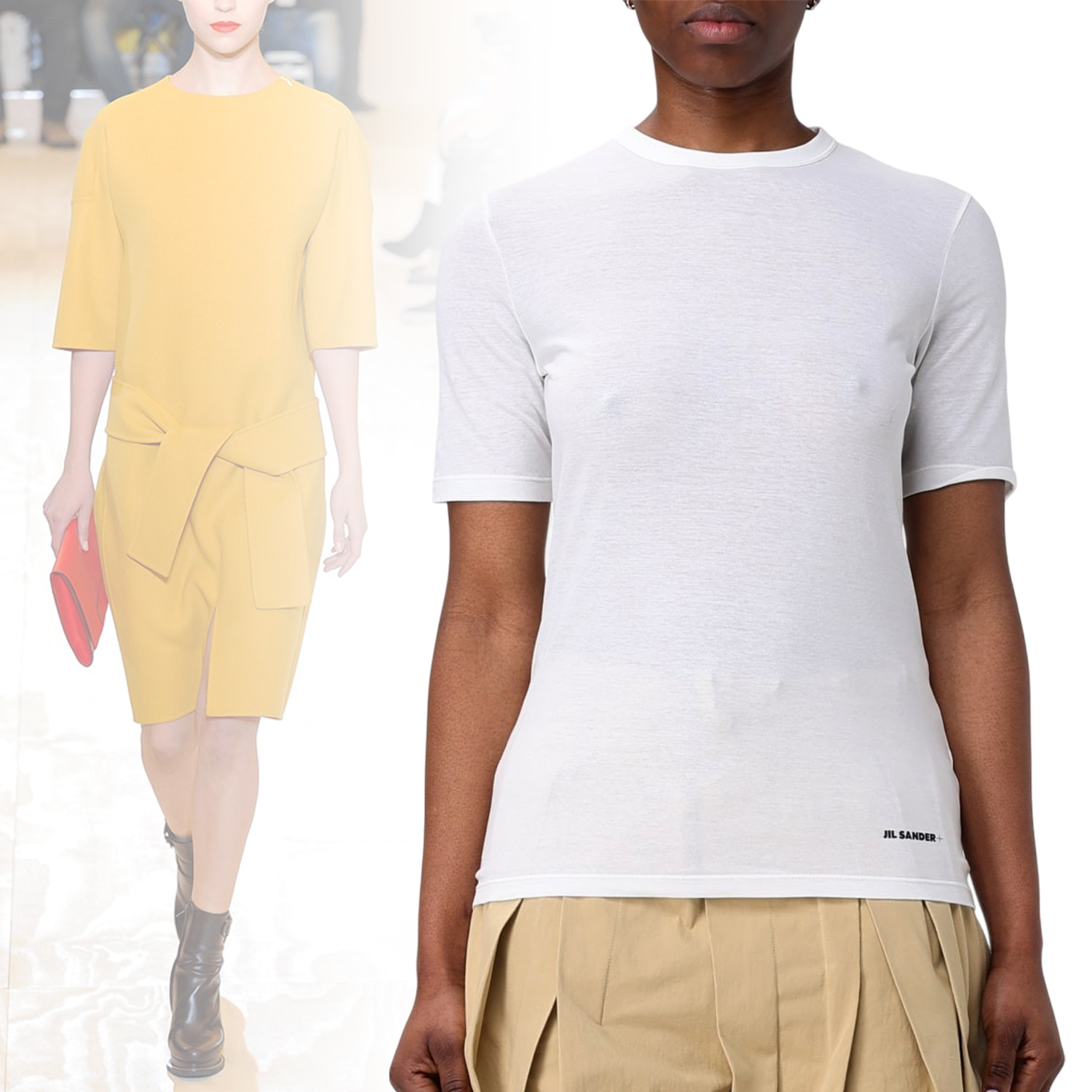 ◆JIL SANDER◆ クルーネック コットン Tシャツ ホワイト