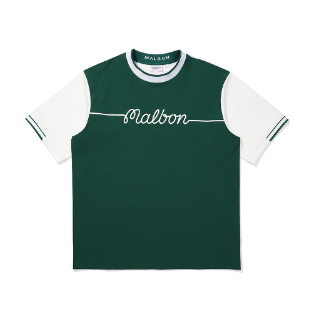 Tシャツ・カットソー Malbon Golf Woven Mix Mockneck GREEN MAN M5221PTS40GRN