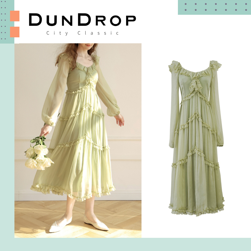 DUNDROP ♥ DD Pastoral ruffle two-way dress /追跡付